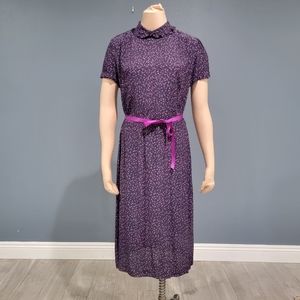 Vtg Jane Schaffhausen Belle France midi dress M/L
